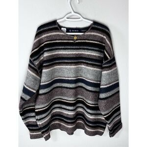 Heavy Thick 100% Wool Pullover Outdoor French Connection‎ Warm Sweater Large